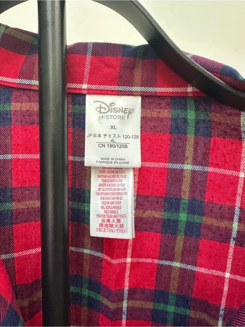 Disney Red and Green Plaid Flannel Shirt - Picture 3 of 3